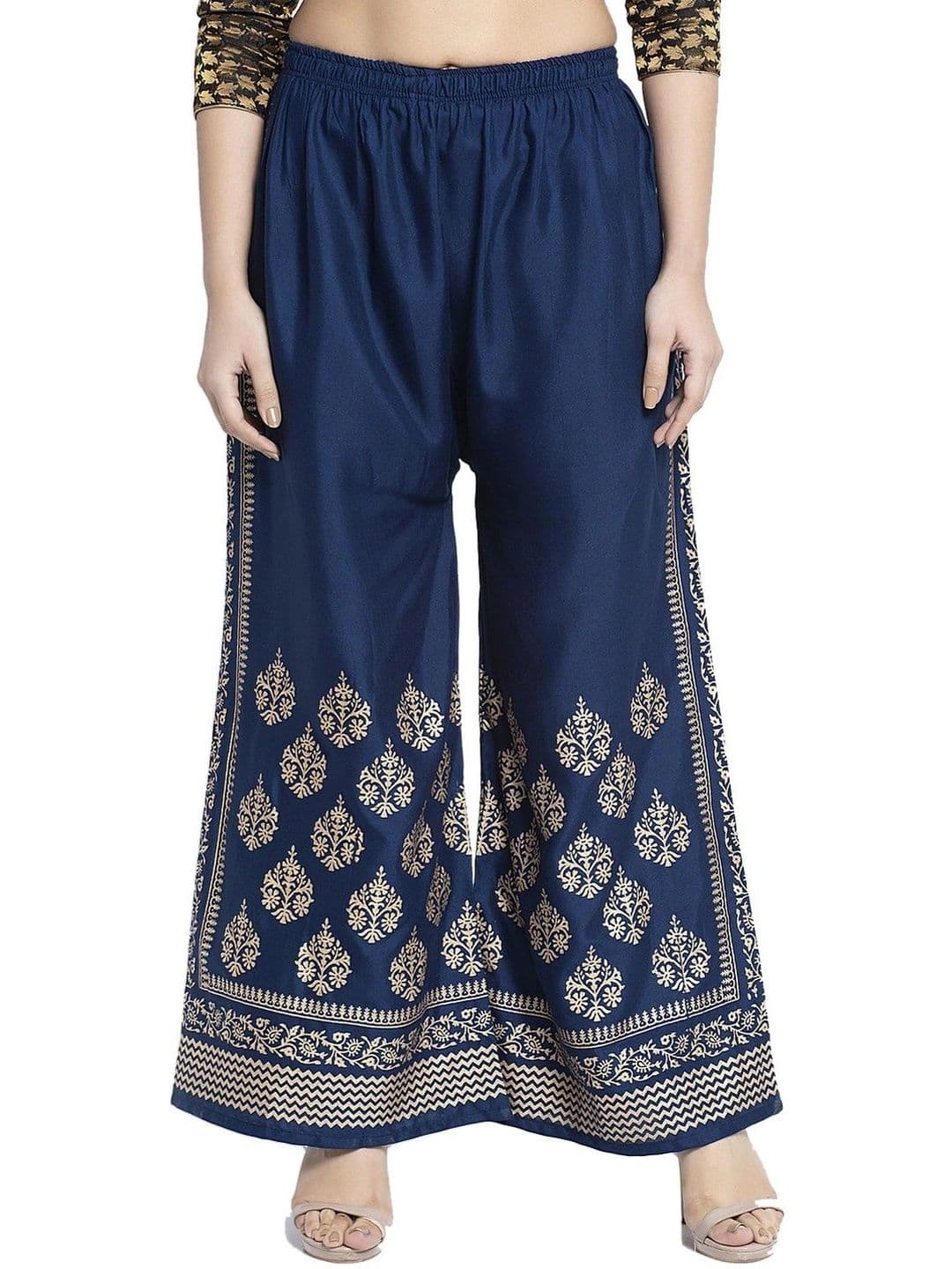 SMASUM Women Ethnic Motifs Printed Knitted Ethnic Palazzos - view 1