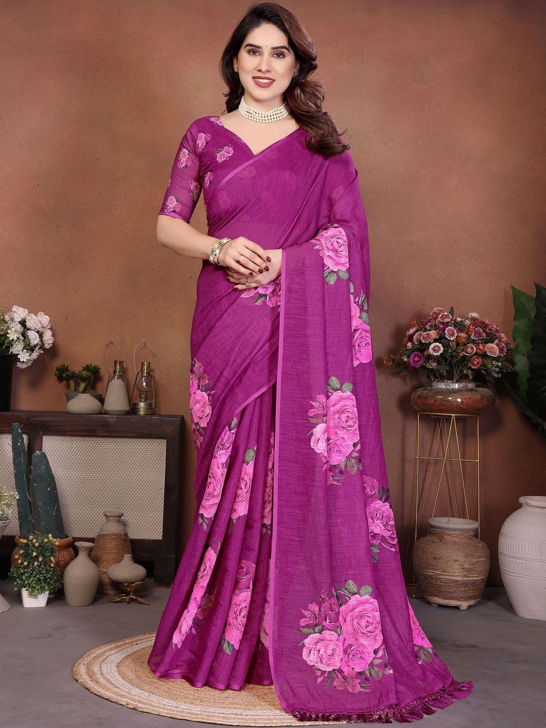 vidhyarani Linen Blend Saree - view 1