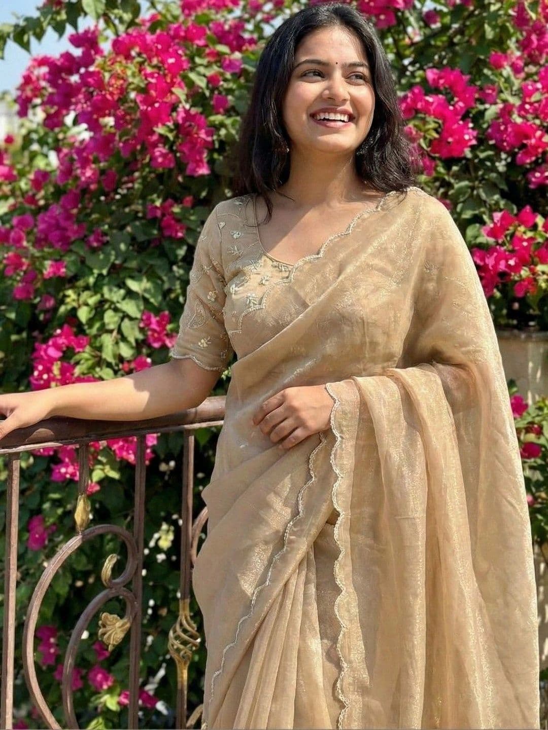 Shreevally Embroidered Organza Designer Saree - view 1