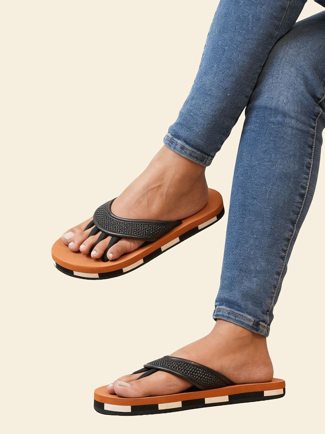 IMPAKTO Men Toe Alignment & Quick Drying EVA 5 Finger Printed Thong Flip Flop - view 1