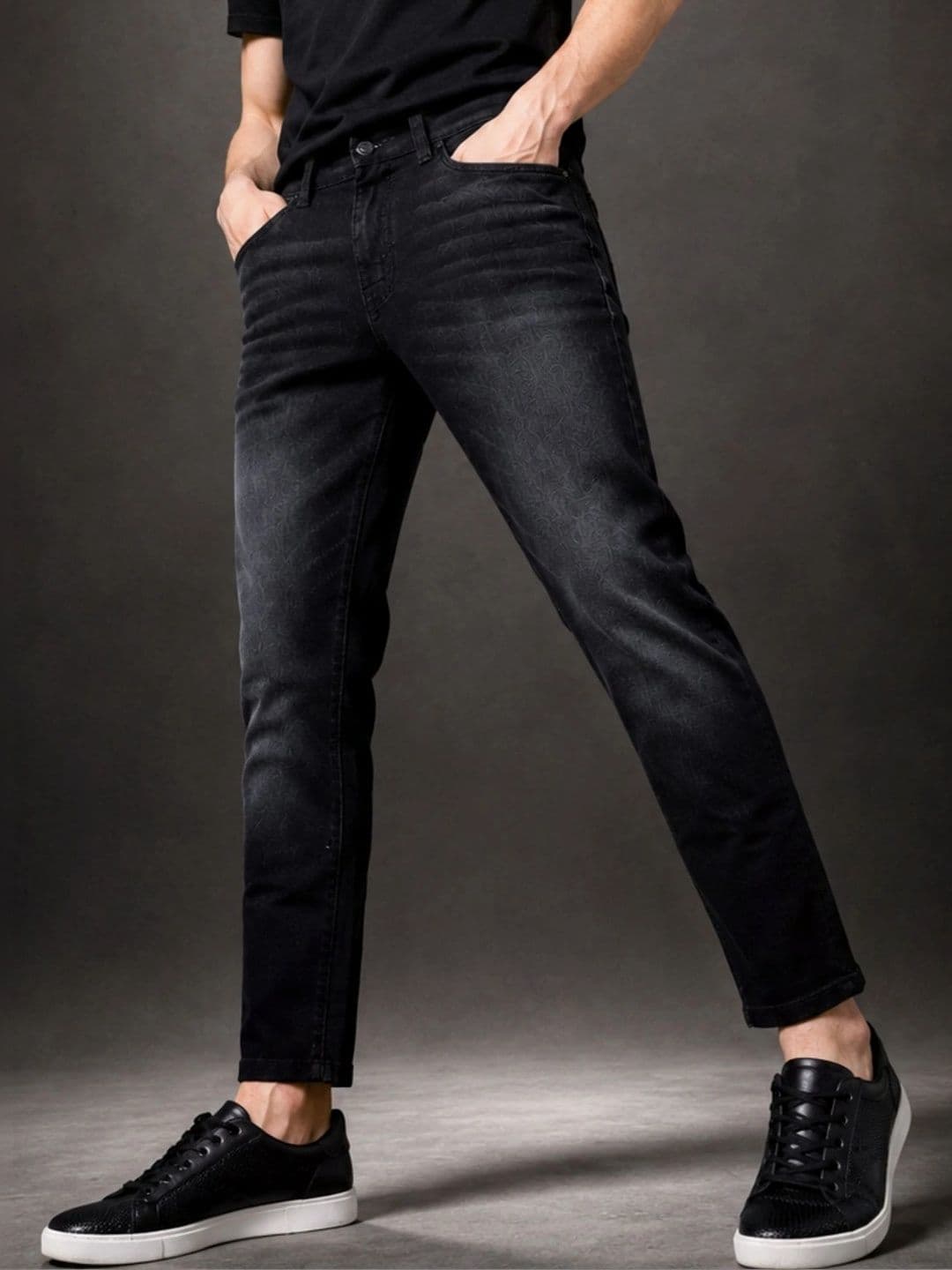 BREXX Men Jean Slim Fit Mid-Rise Low Distress Light Fade Stretchable Jeans - view 1