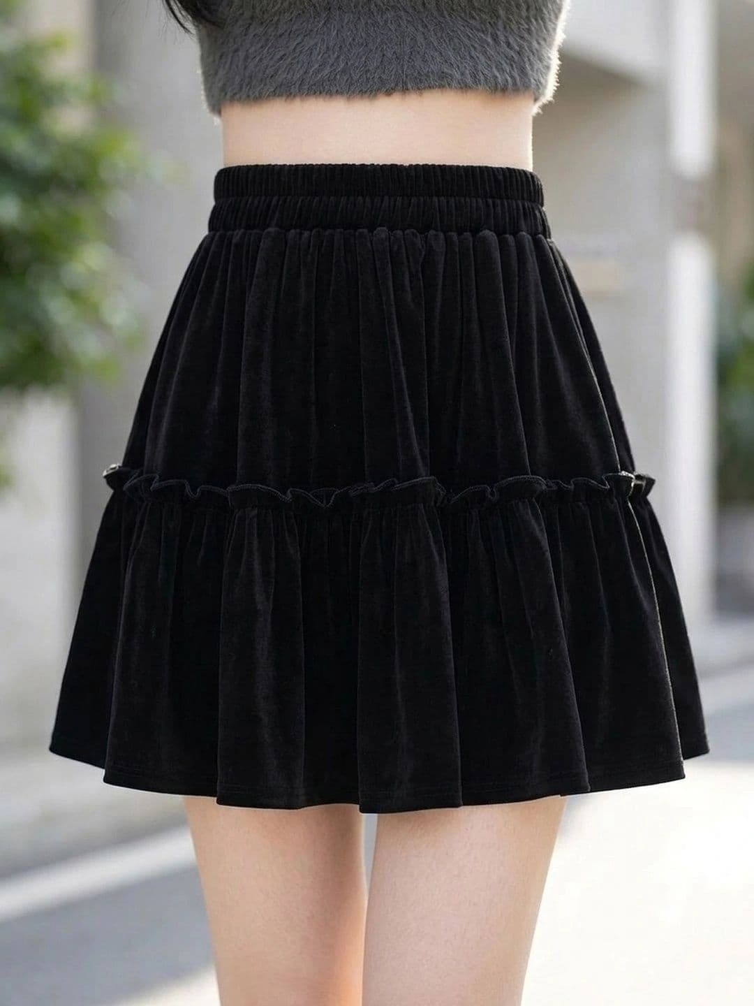 Suo Women Tiered Mini Flared Skirt - view 1