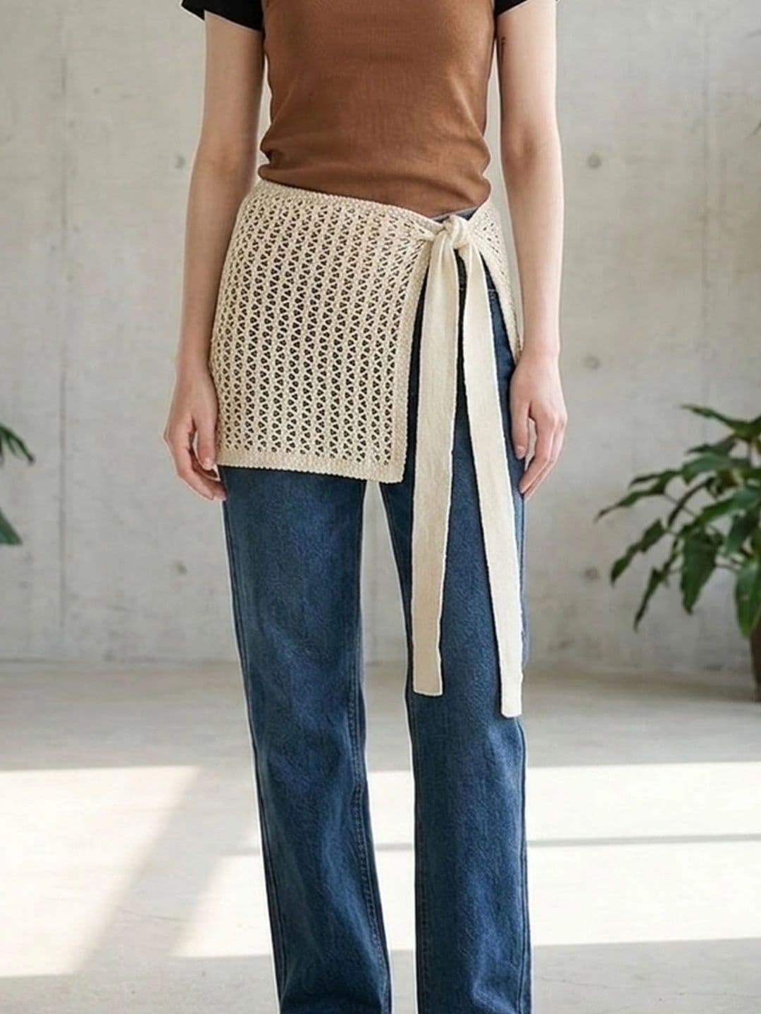 Suo Women Self Design Knits Mini Wrap Skirt - view 1