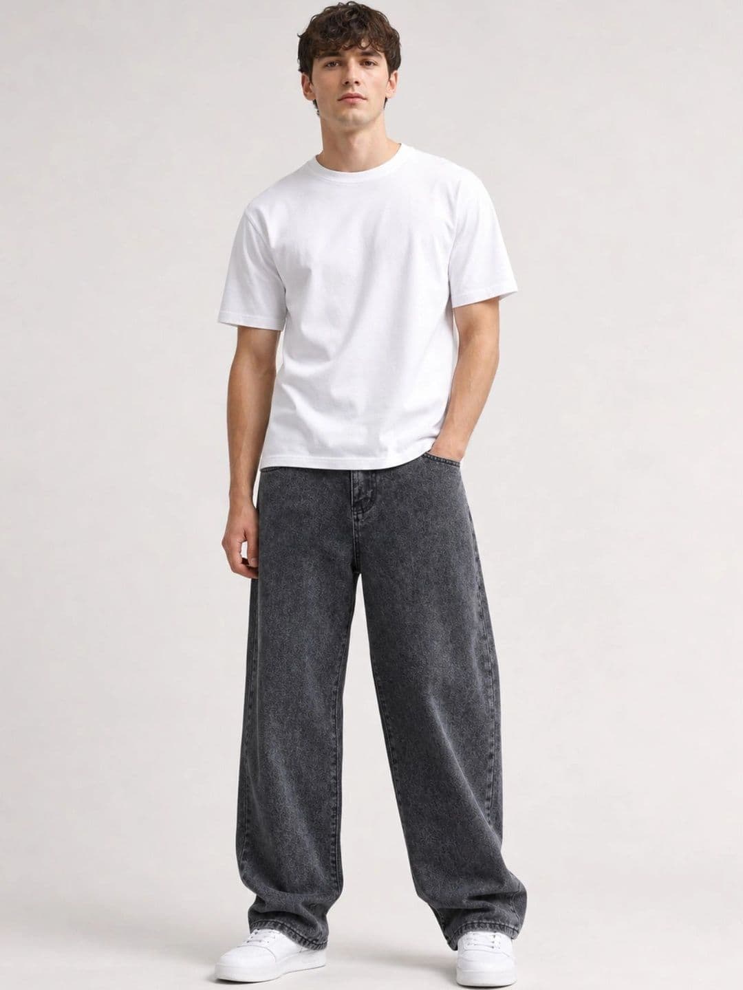 BREXX Men Jean Wide Leg Mid-Rise Stretchable Jeans - view 1
