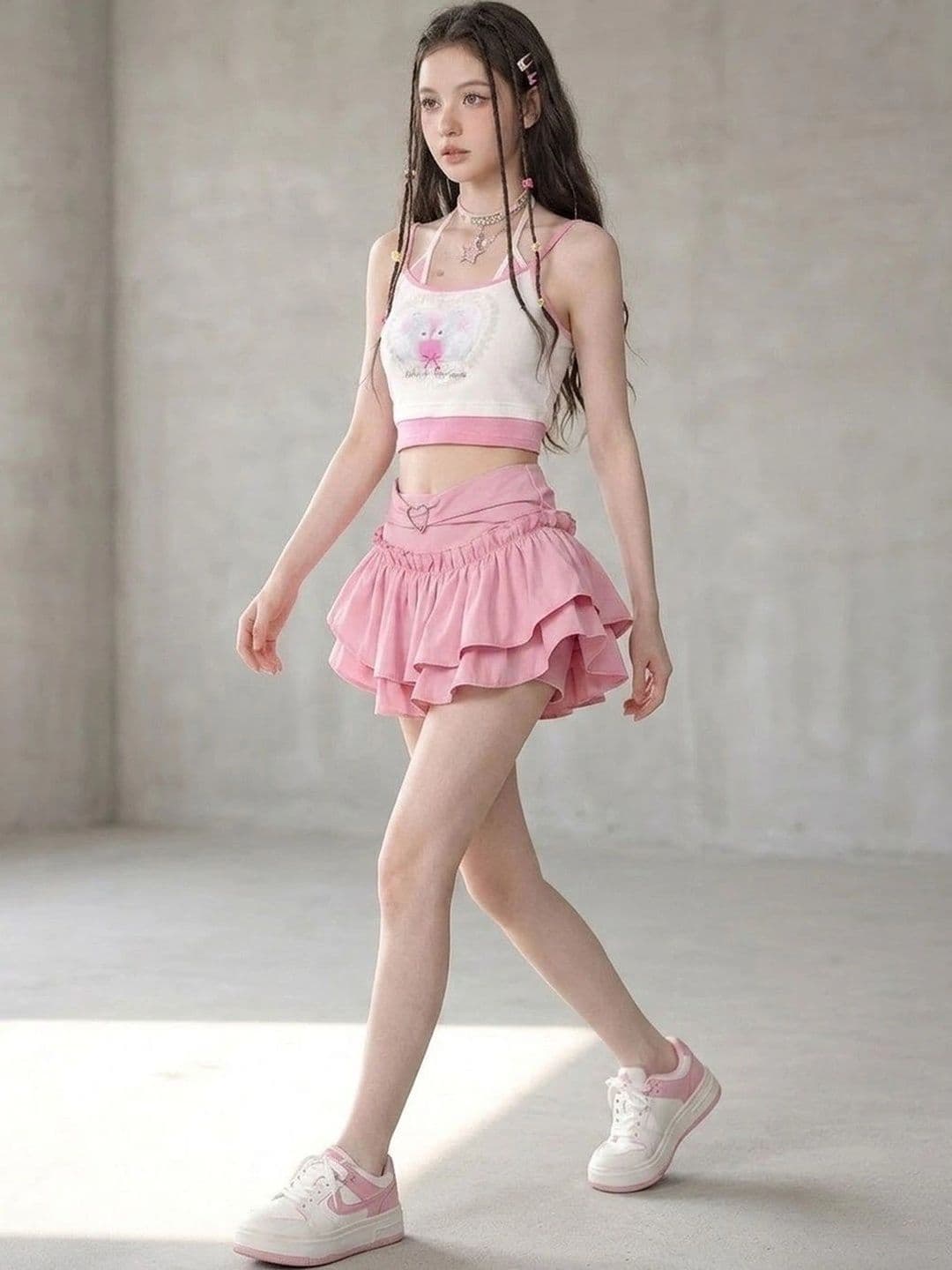 Suo Women Frills Bows and Ruffles Mini Flared Skirt - view 1