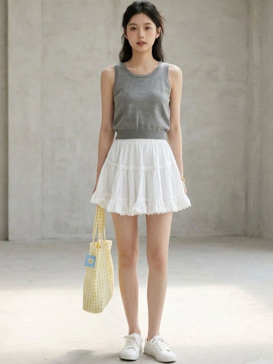 Suo Women Self Design Frills Bows and Ruffles Mini Flared Skirt - view 1