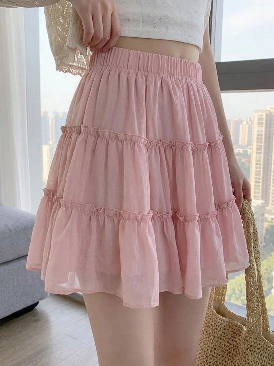 Suo Women Tiered Mini Flared Skirt - view 1