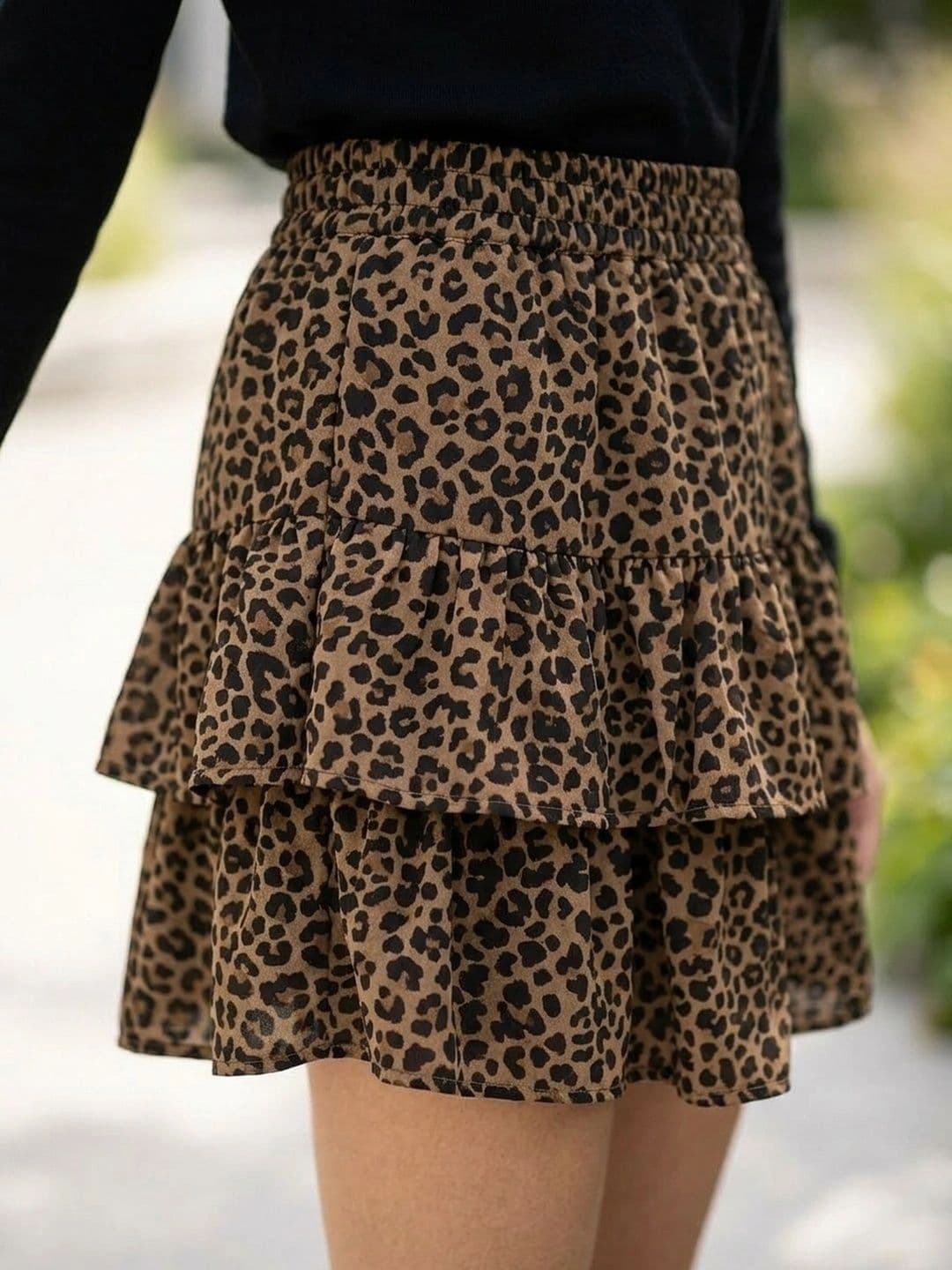 Suo Women Animal Animal or Skin Print Mini Flared Skirt - view 1