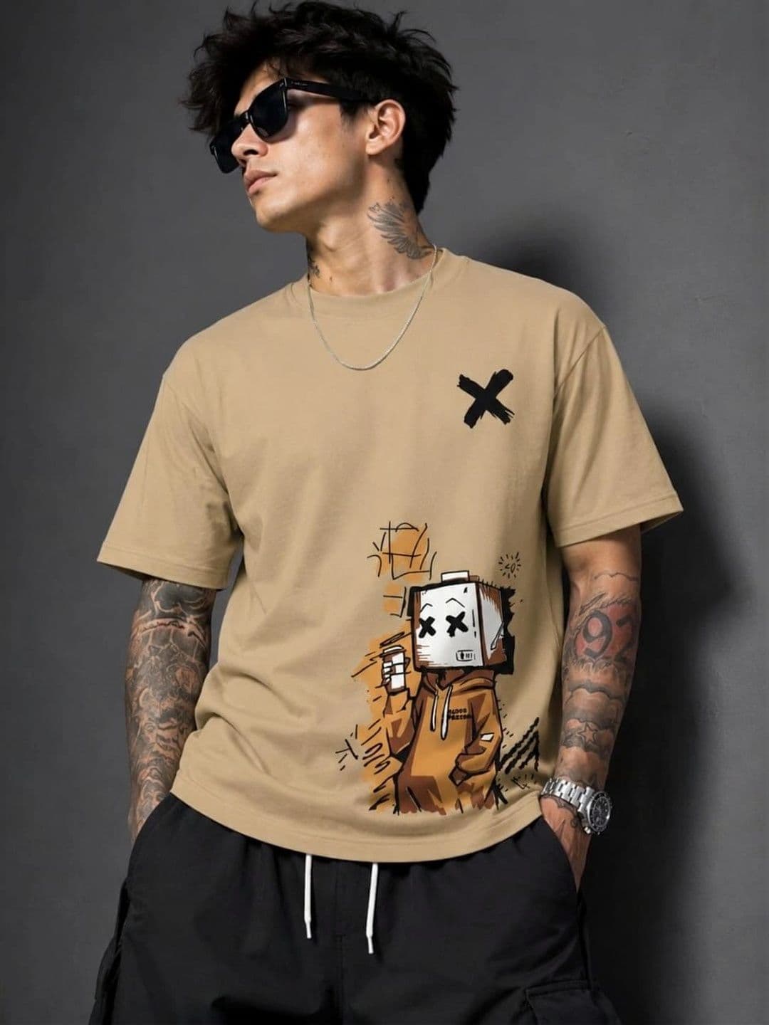 ANGEL CURVE Men Printed T-shirt - view 1