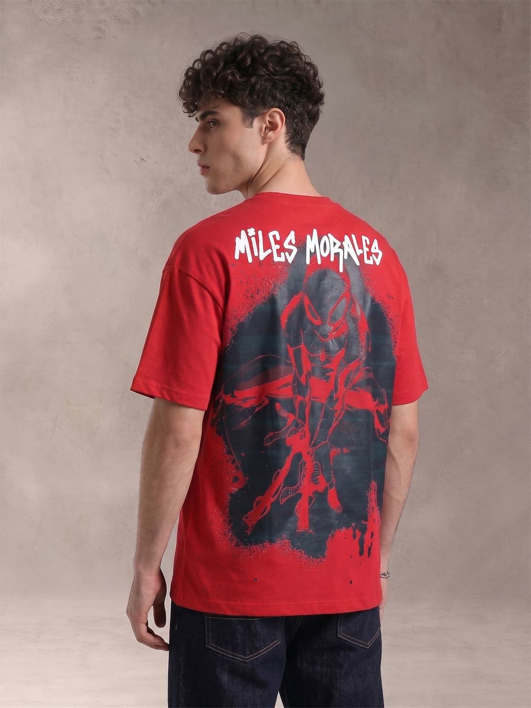 Kook N Keech Oversized Fit Spider-Man Graphic Printed Pure Cotton T-Shirt - view 1