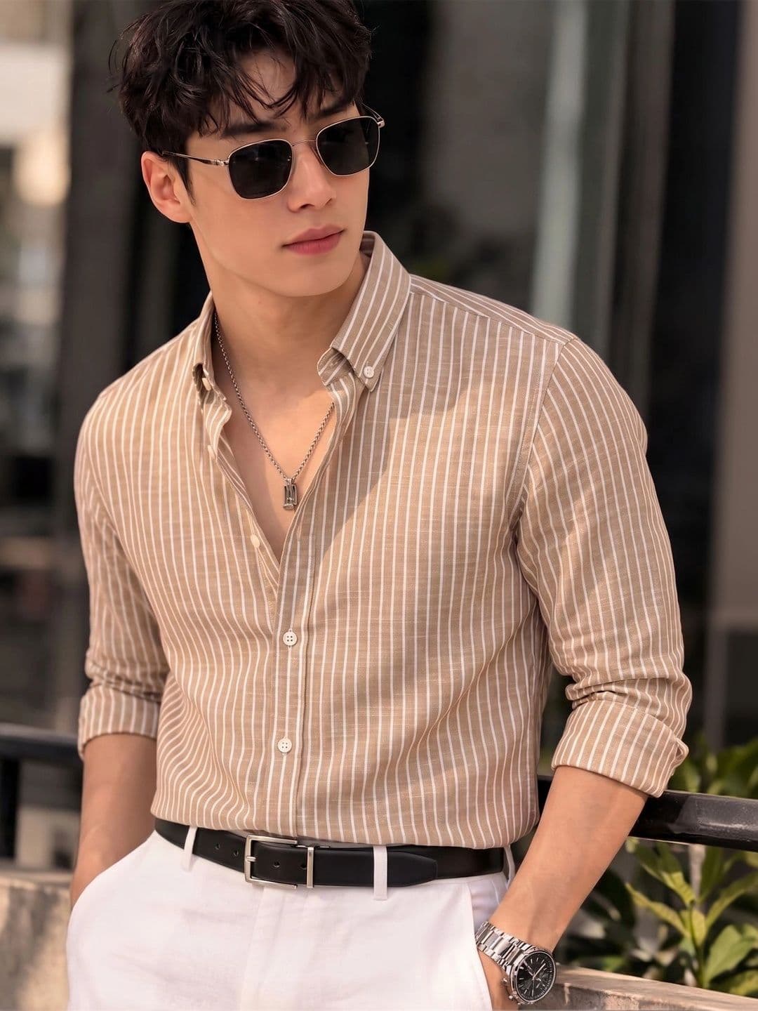 Nat Jastica Men Straight Striped Casual Shirt - view 1
