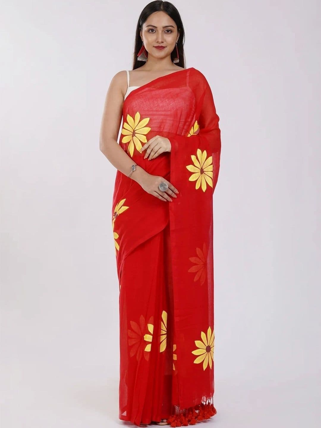 vidhyarani Floral Silk Cotton Saree - view 1