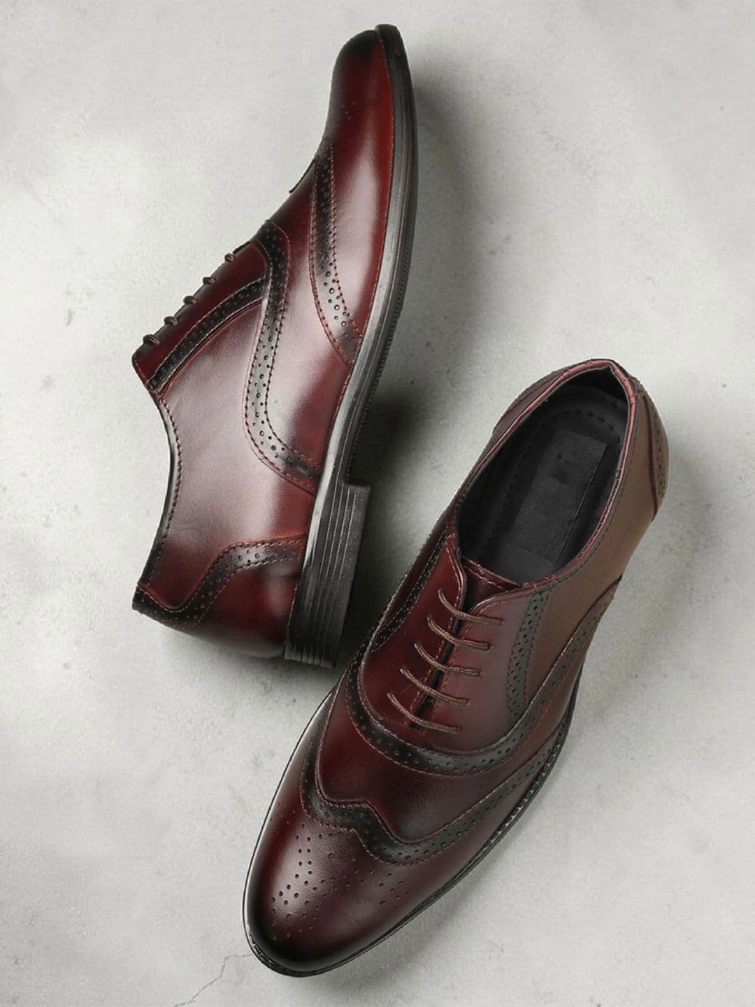 House of Pataudi Men Leather Round Toe Lace-Ups Formal Oxfords - view 1
