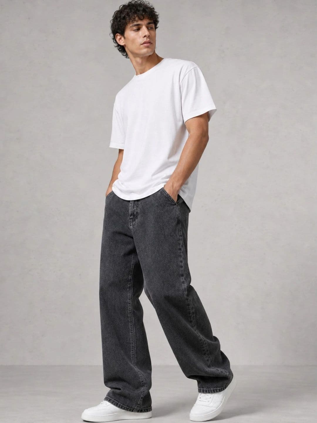 BREXX Men Jean Wide Leg Mid-Rise Stretchable Jeans - view 1