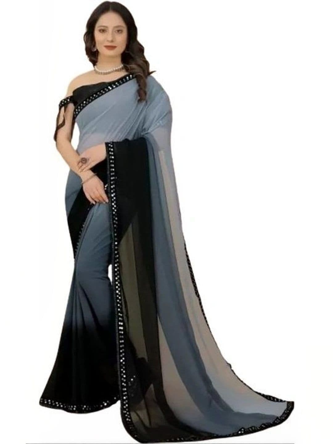 PARASITE Ombre Pure Georgette Saree - view 1