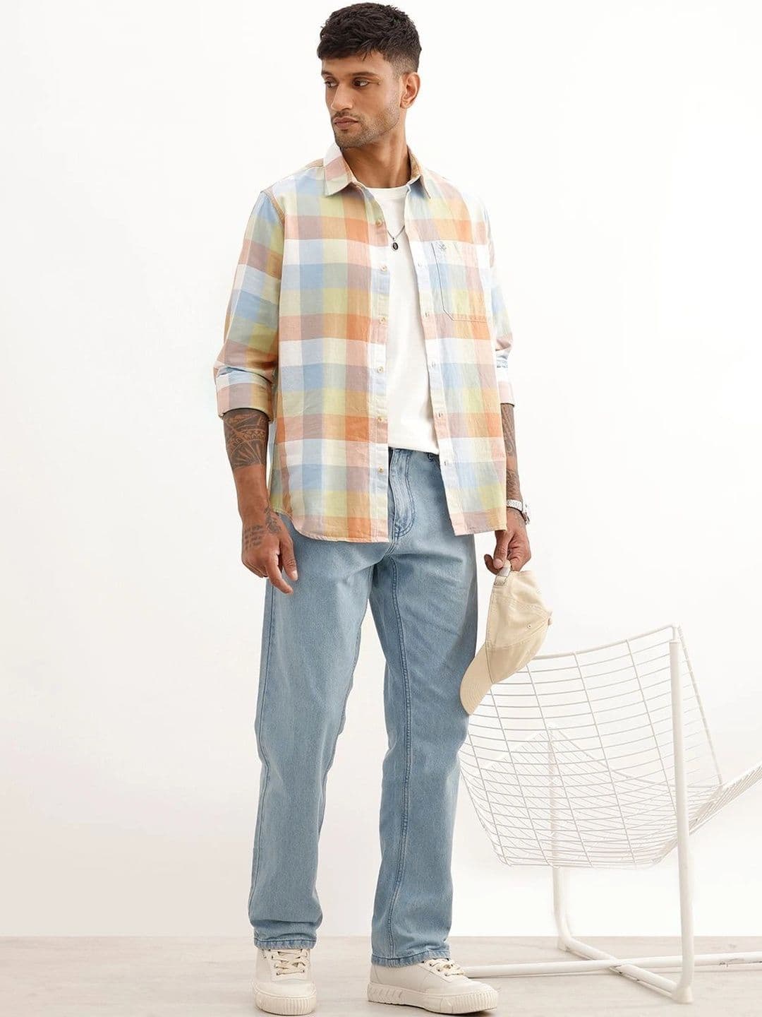 WROGN Men Slim Fit Checked Casual Shirt - view 1