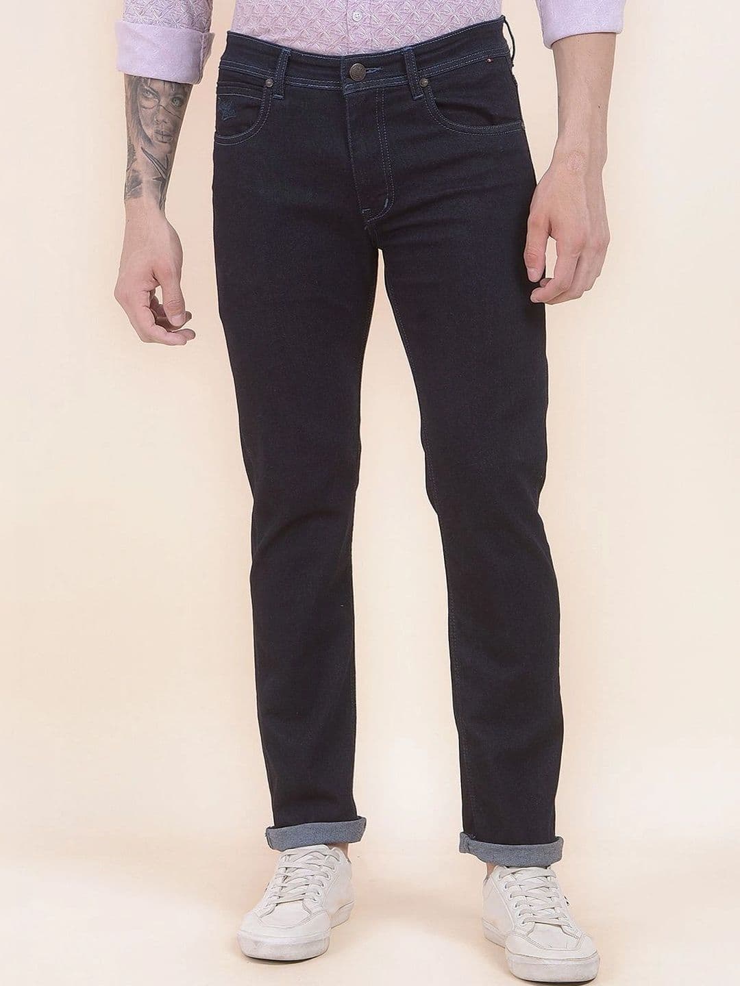 Cantabil Men Slim Fit Mid-Rise Stretchable Jeans - view 1