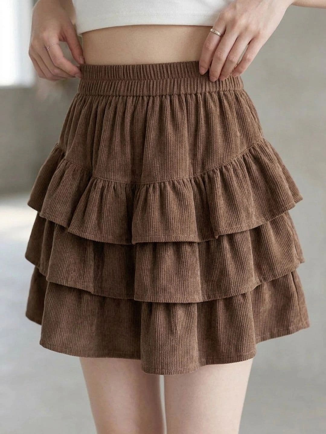Suo Women Frills Bows and Ruffles Mini Flared Skirt - view 1