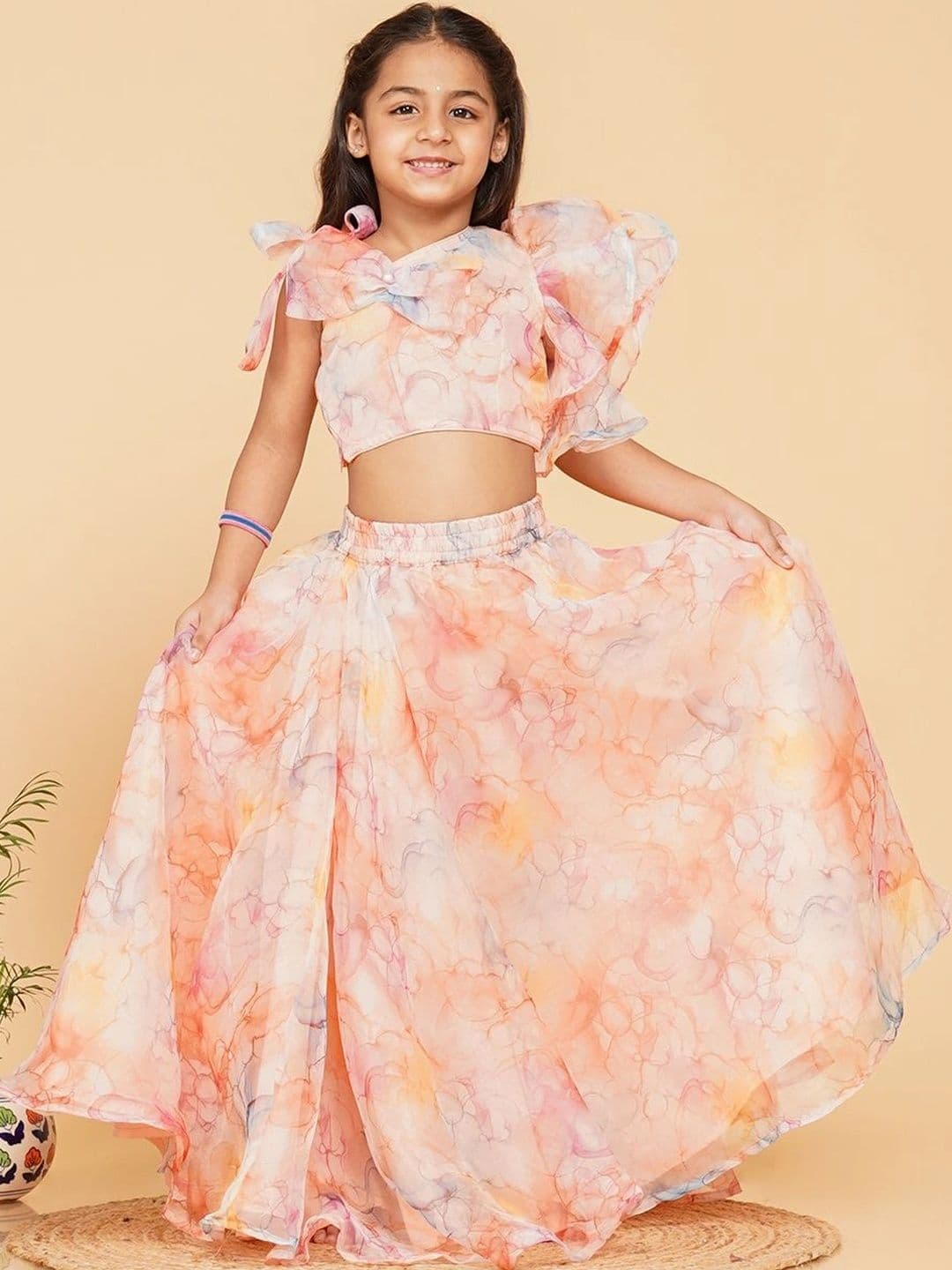 Laad Girls Printed Ready to Wear Lehenga & - view 1