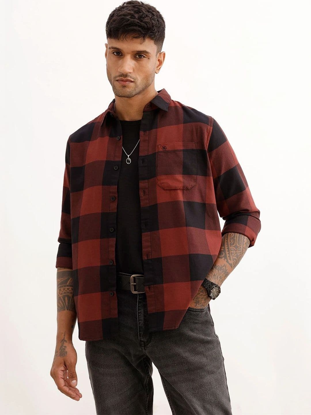 WROGN Men Slim Fit Buffalo Checks Checked Casual Shirt - view 1
