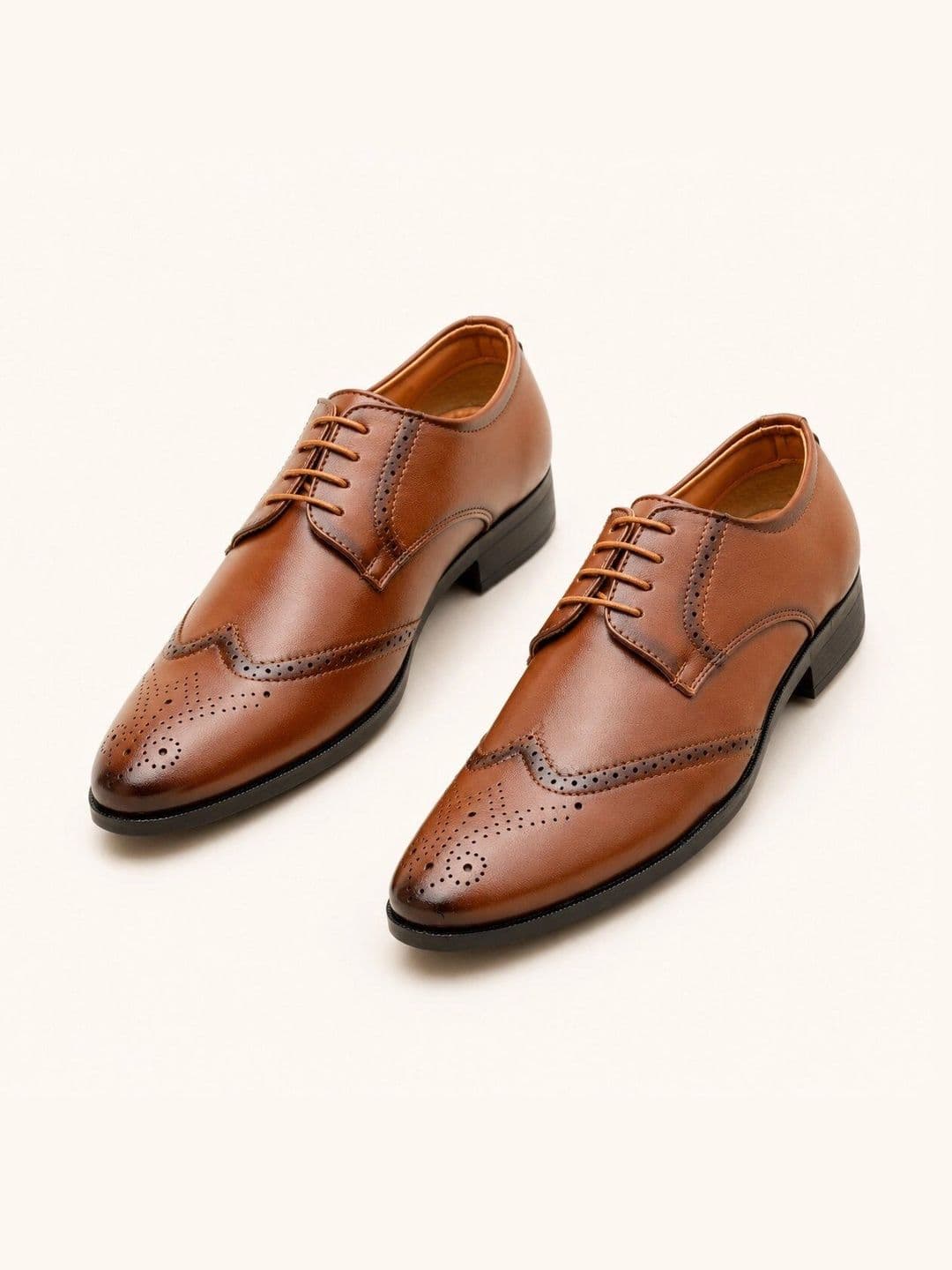 HERE&NOW Men Textured Pointed Toe Lace-Ups Formal Brogues - view 1