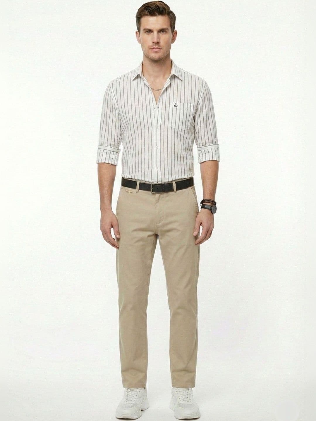 Studio-9 Men Classic Slim Fit Striped Casual Shirt - view 1