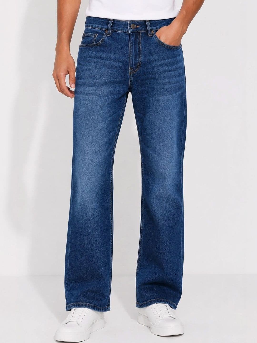 NOWI Men Straight Fit Mid-Rise Light Fade Jeans - view 1