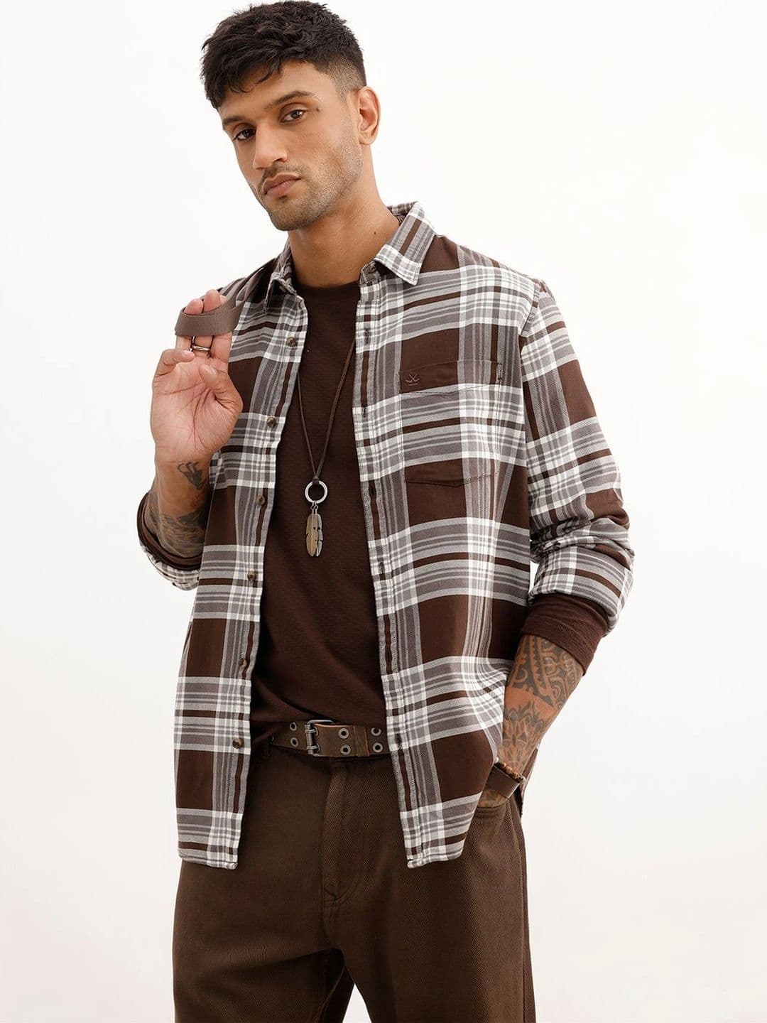 WROGN Men Slim Fit Checked Casual Shirt - view 1
