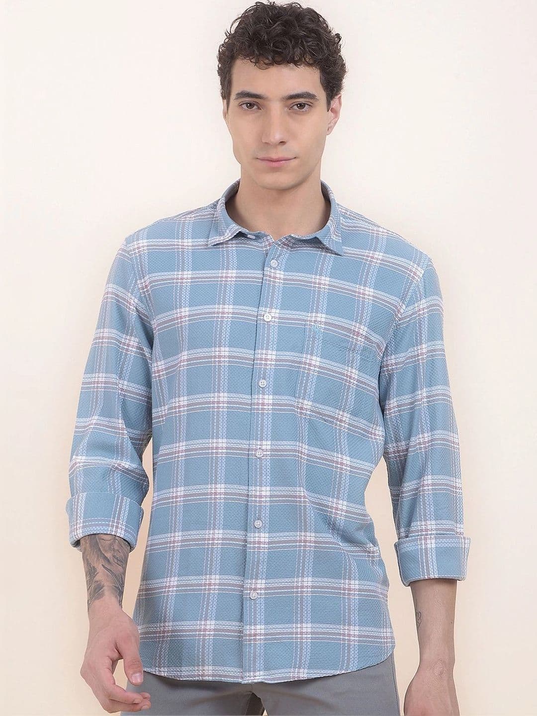 Cantabil Men Slim Fit Checked Casual Shirt - view 1