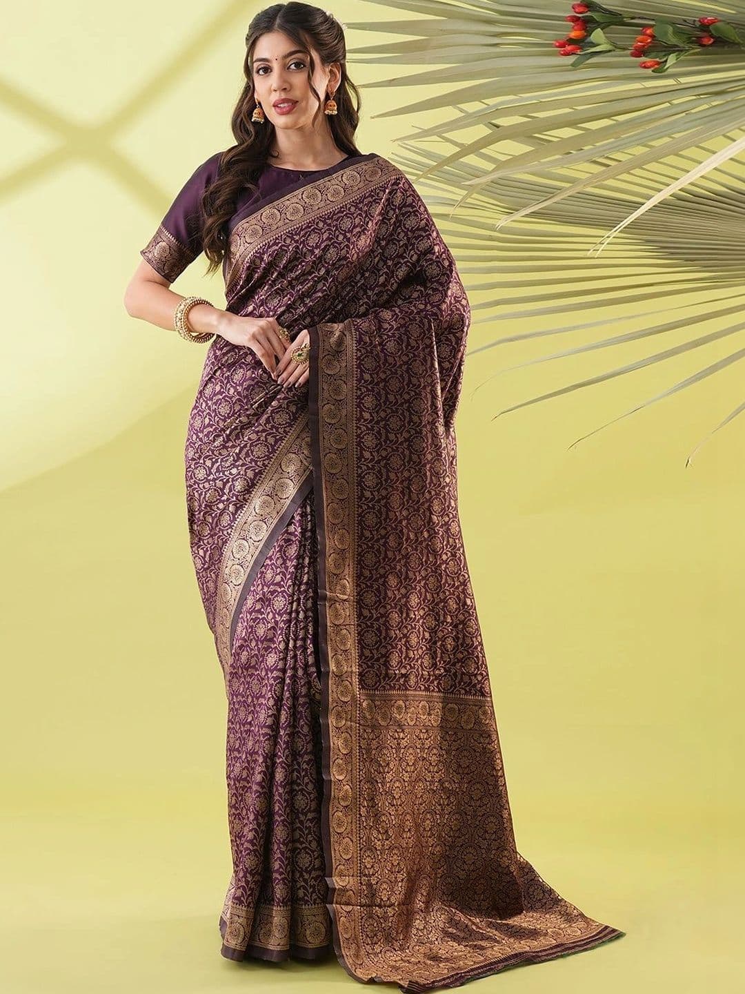 vidhyarani Woven Design Silk Cotton Banarasi Saree - view 1