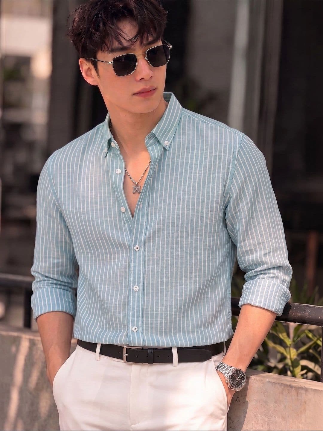 Nat Jastica Men Straight Striped Casual Shirt - view 1