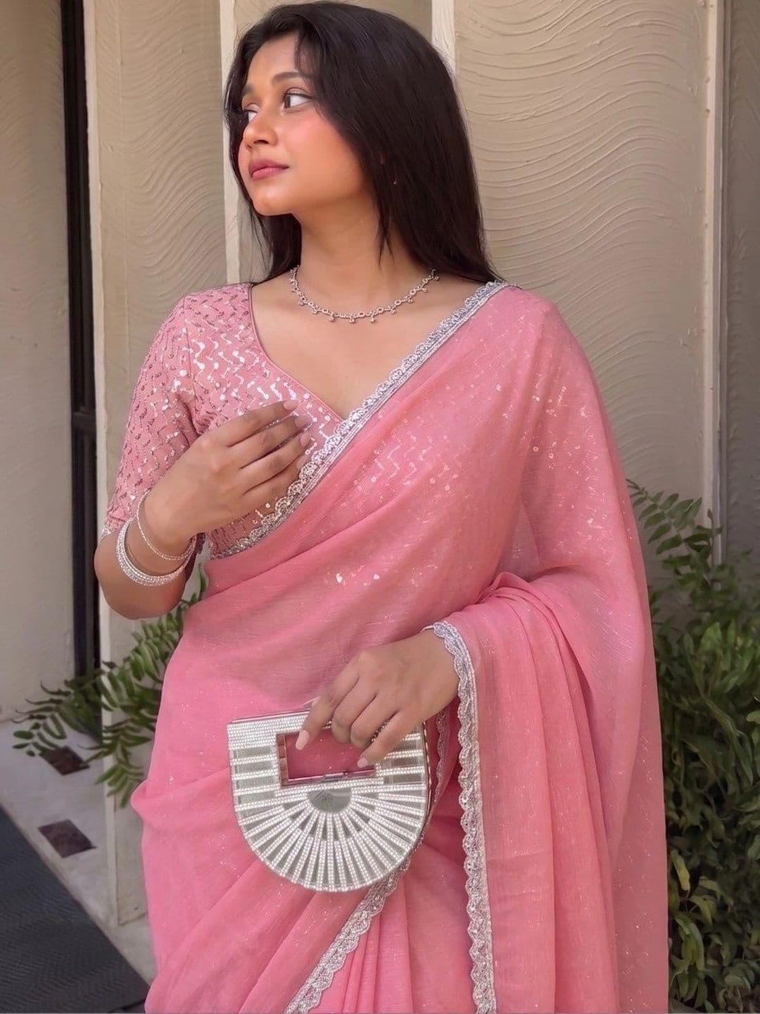 Shreevally Embroidered Organza Designer Saree - view 1