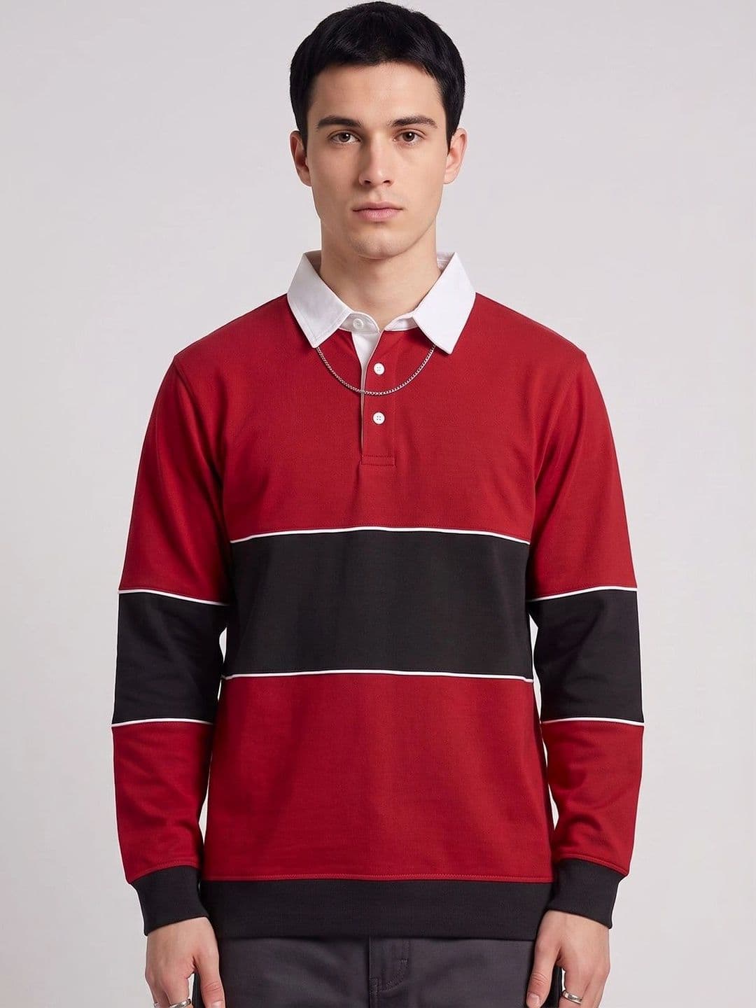 Roadster Men Colourblocked Polo Collar T-shirt - view 1