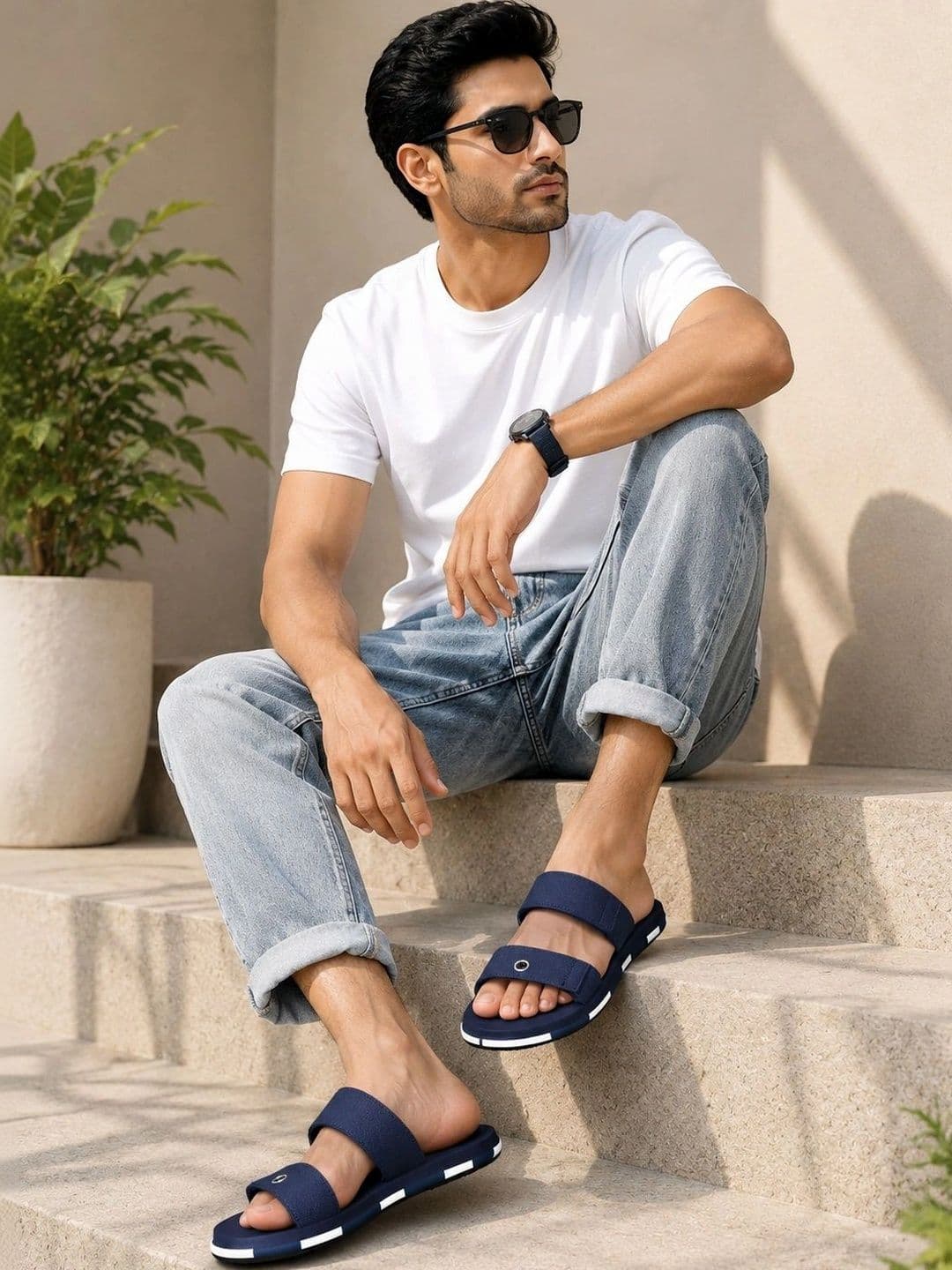 ENRIZZ Men Colourblocked Sliders - view 1