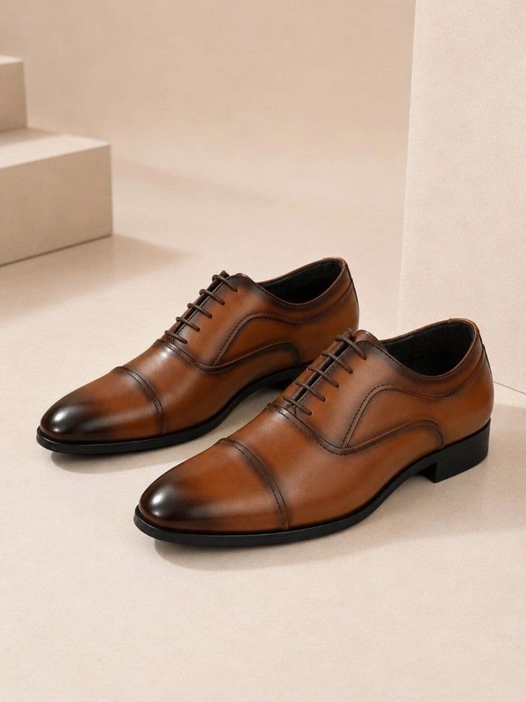 House of Pataudi Men Pointed Toe Lace-Ups Oxfords Formal Shoes - view 1