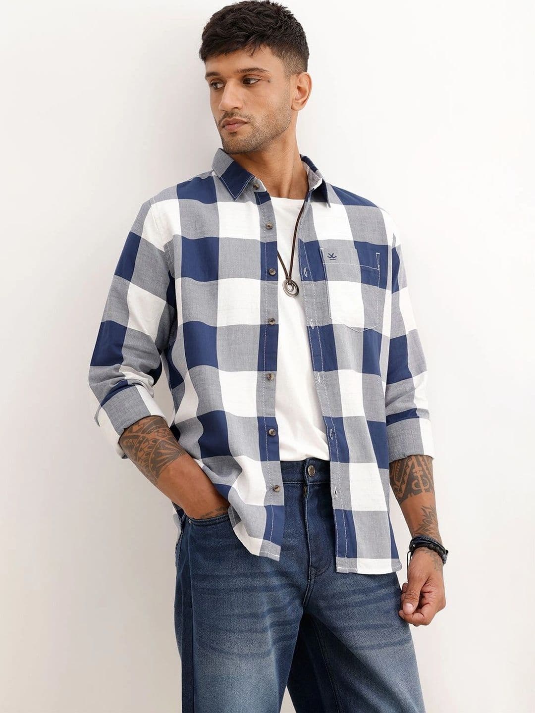 WROGN Men Slim Fit Buffalo Checks Checked Casual Shirt - view 1