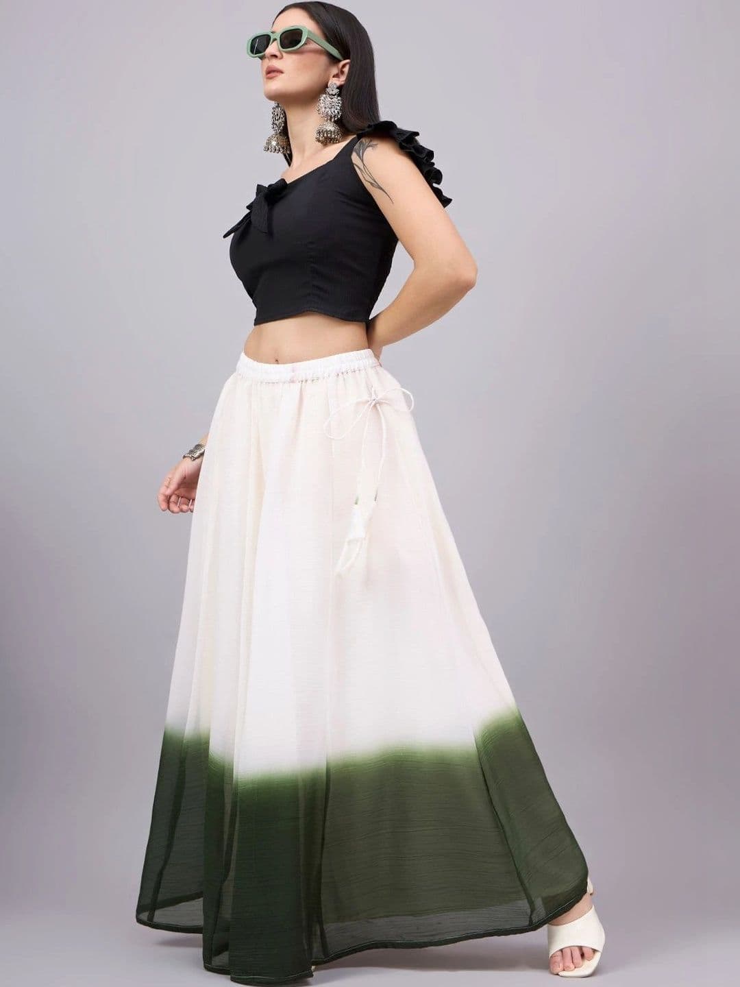 BANJANAN Women Tie and Dye Maxi Flared Skirt - view 1