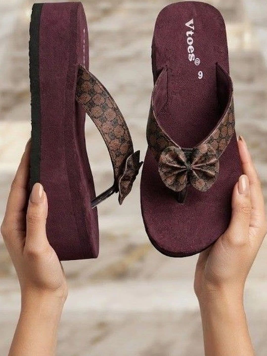 Hsquare Women Printed Thong Flip-Flops - view 1