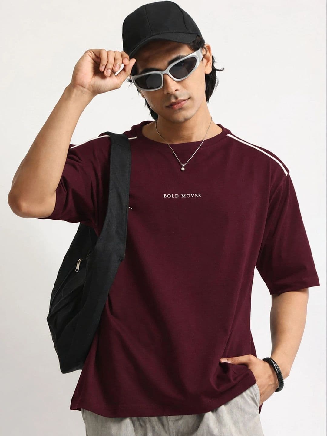 Maniac Men Typography Drop-Shoulder Sleeves T-shirt - view 1