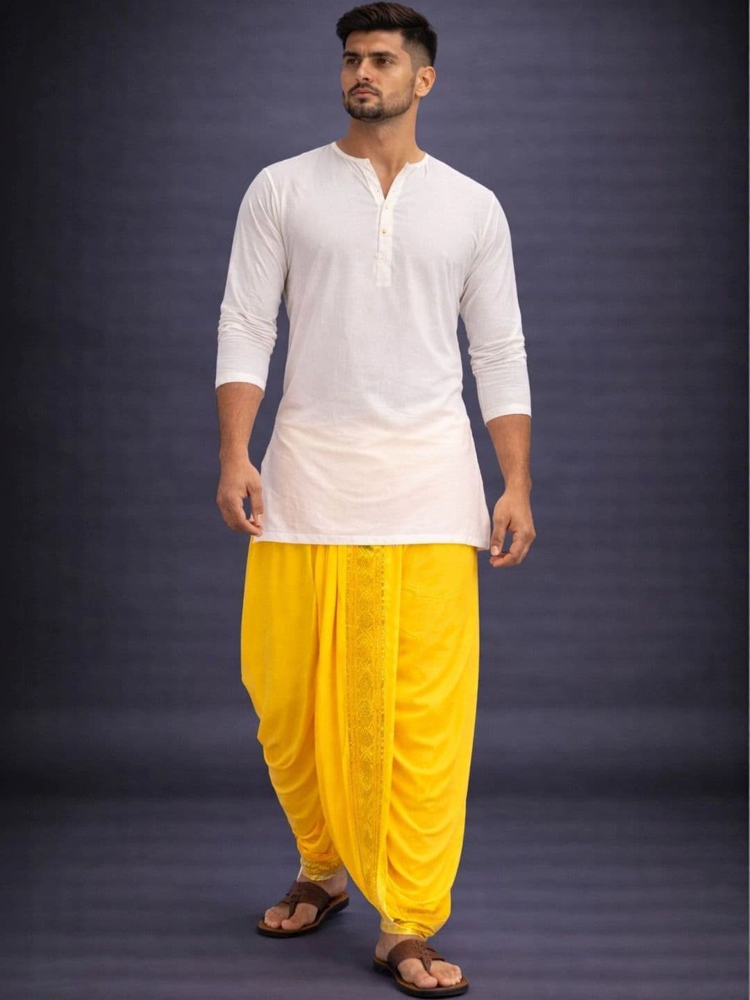 Sac Shree Aparajeet Creations Men Embroidered Dhoti Dhotis - view 1