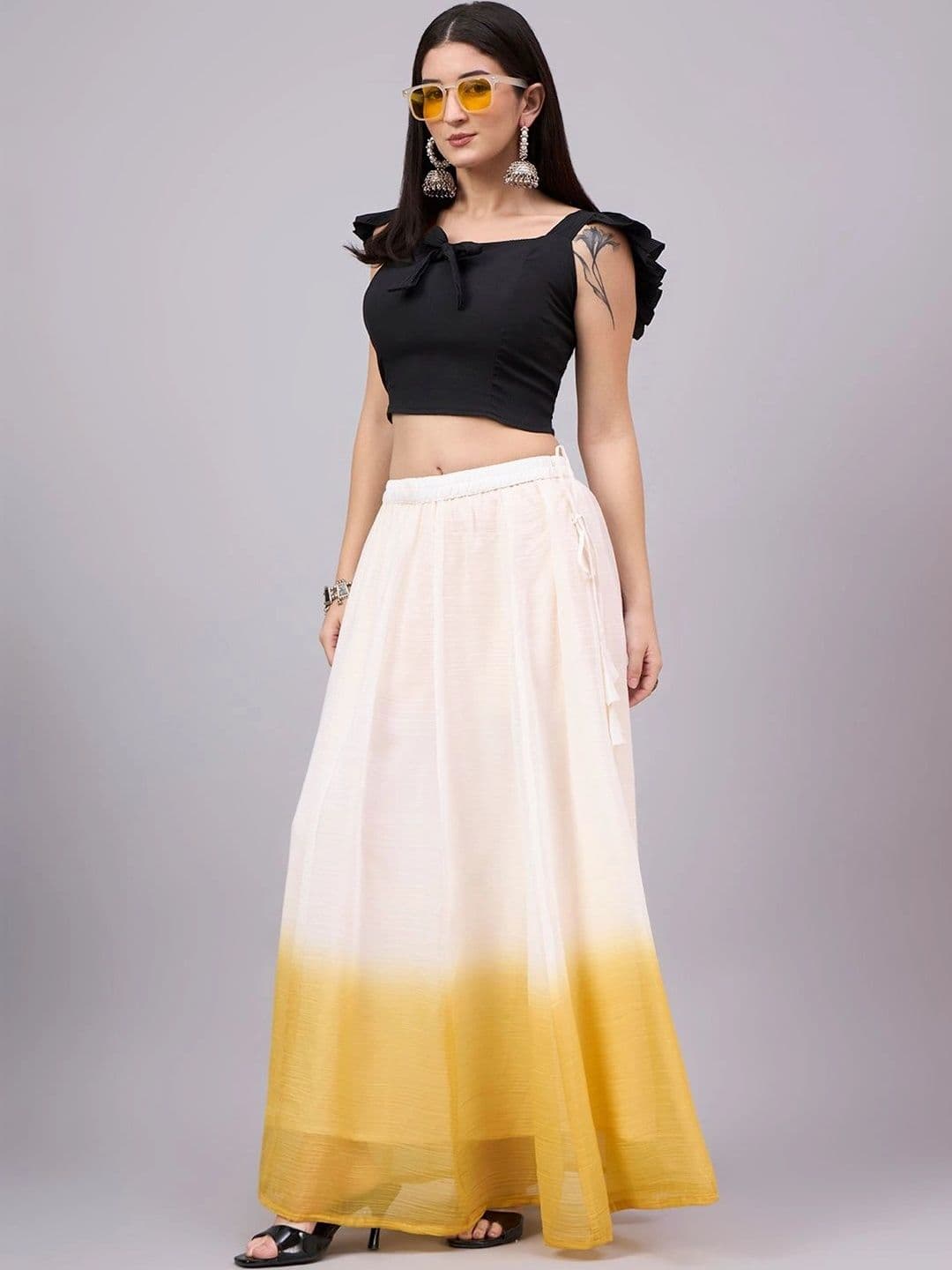 JDS LIFESTYLE Women Ombre Tie and Dye Maxi Flared Skirt - view 1