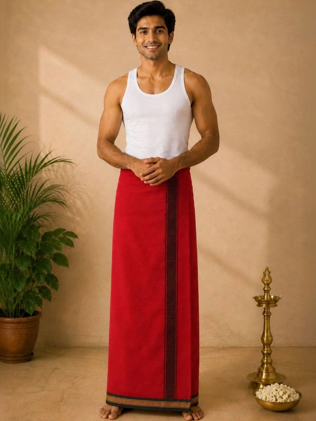 Radhika Handloom Men Cotton Dhoti Dhotis - view 1