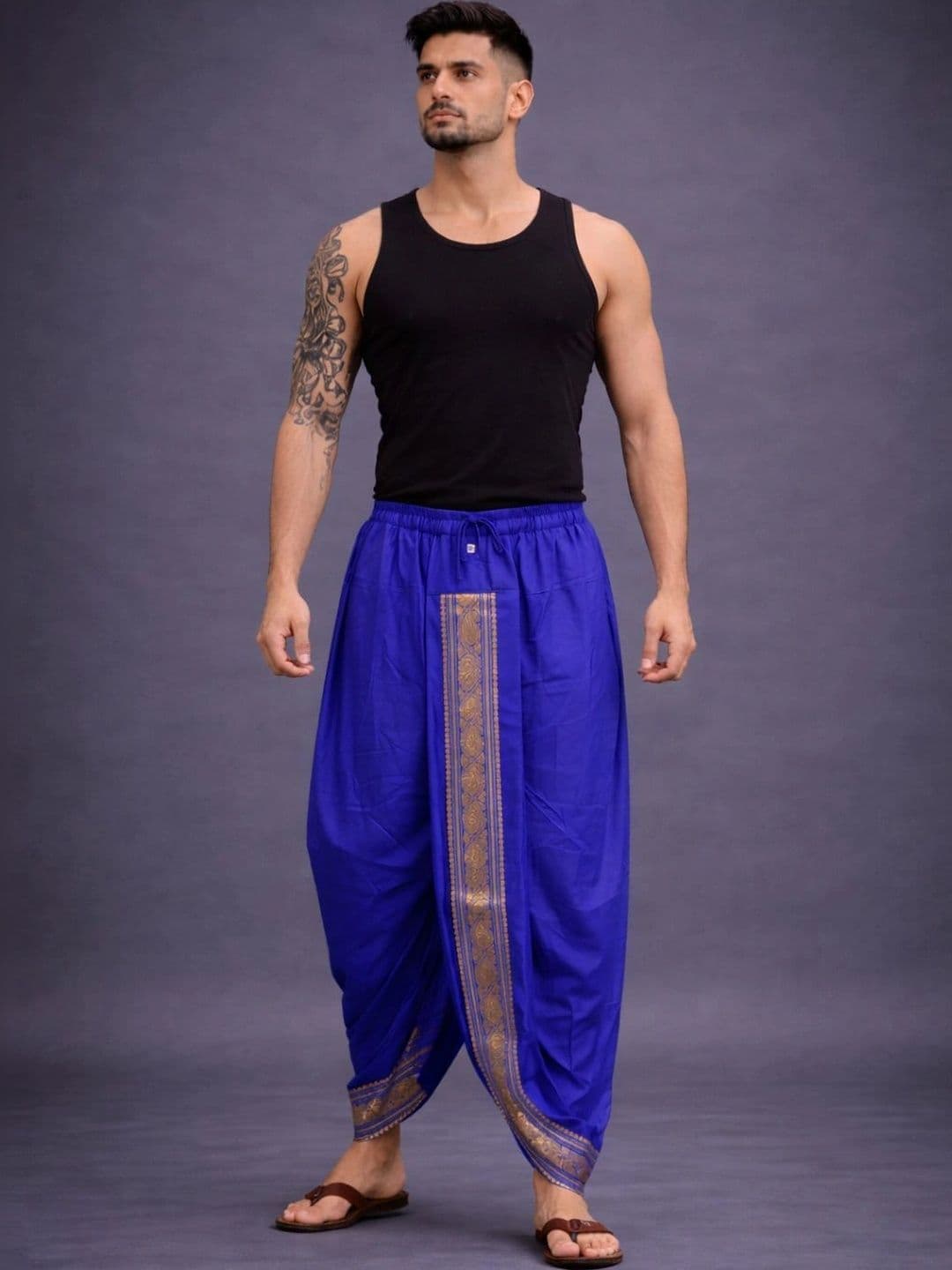 Sac Shree Aparajeet Creations Men Embroidered Dhoti Dhotis - view 1