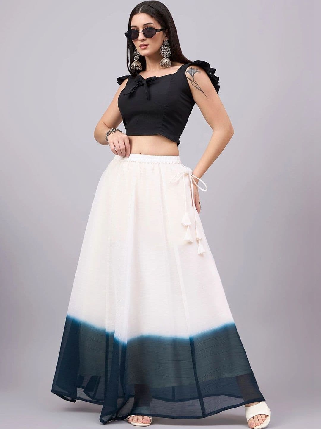 BANJANAN Women Tie and Dye Maxi Flared Skirt - view 1