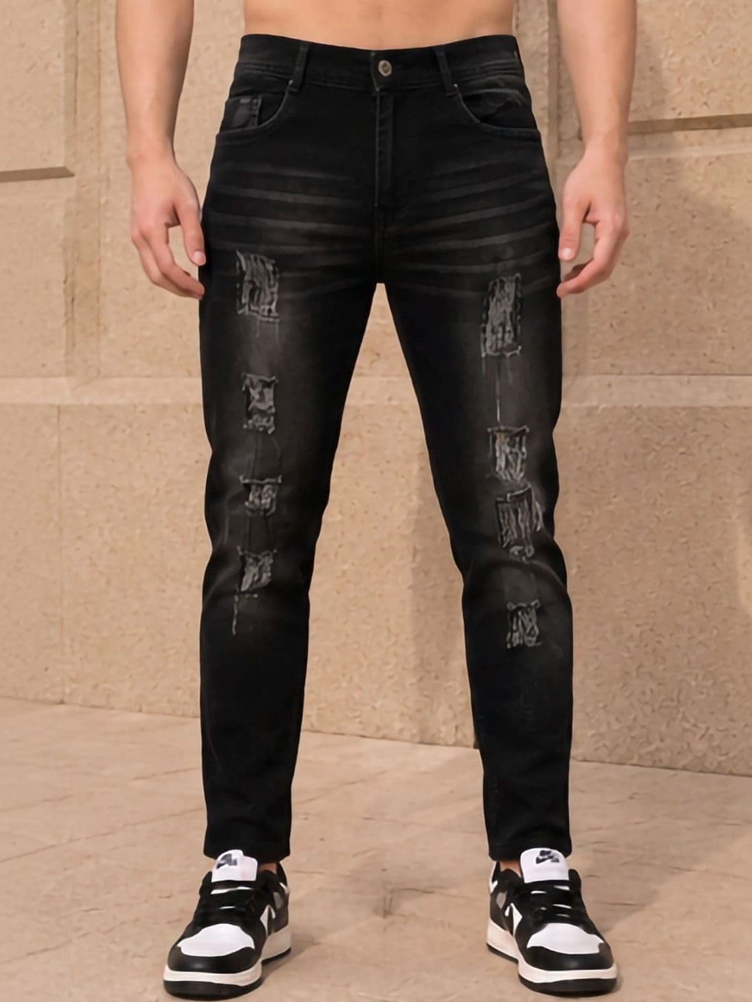 Moda Star Men Classic Regular Fit Mid-Rise Highly Distressed Stretchable Jeans - view 1