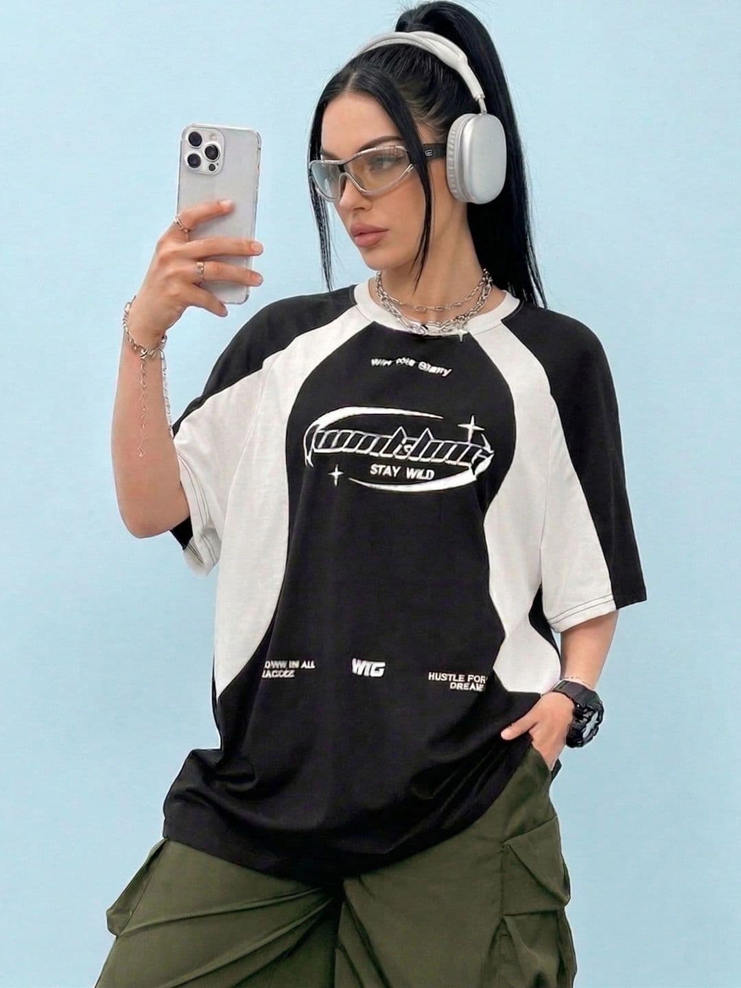 Bounce Back Apparels Women Typography Colourblocked T-shirt - view 1