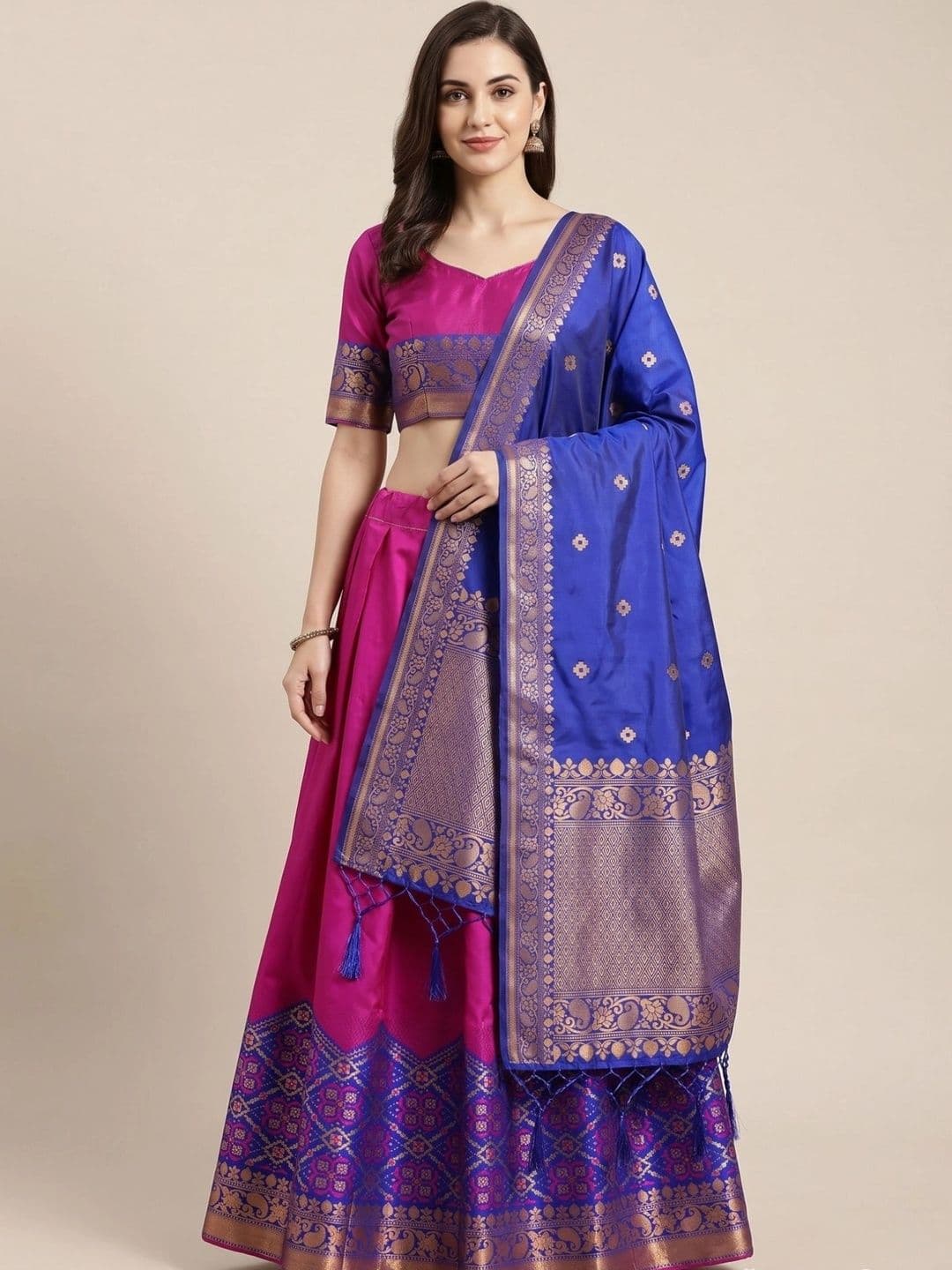 SHAVIDR ENTERPRISE Ready to Wear Lehenga & Unstitched Blouse With Dupatta - view 1