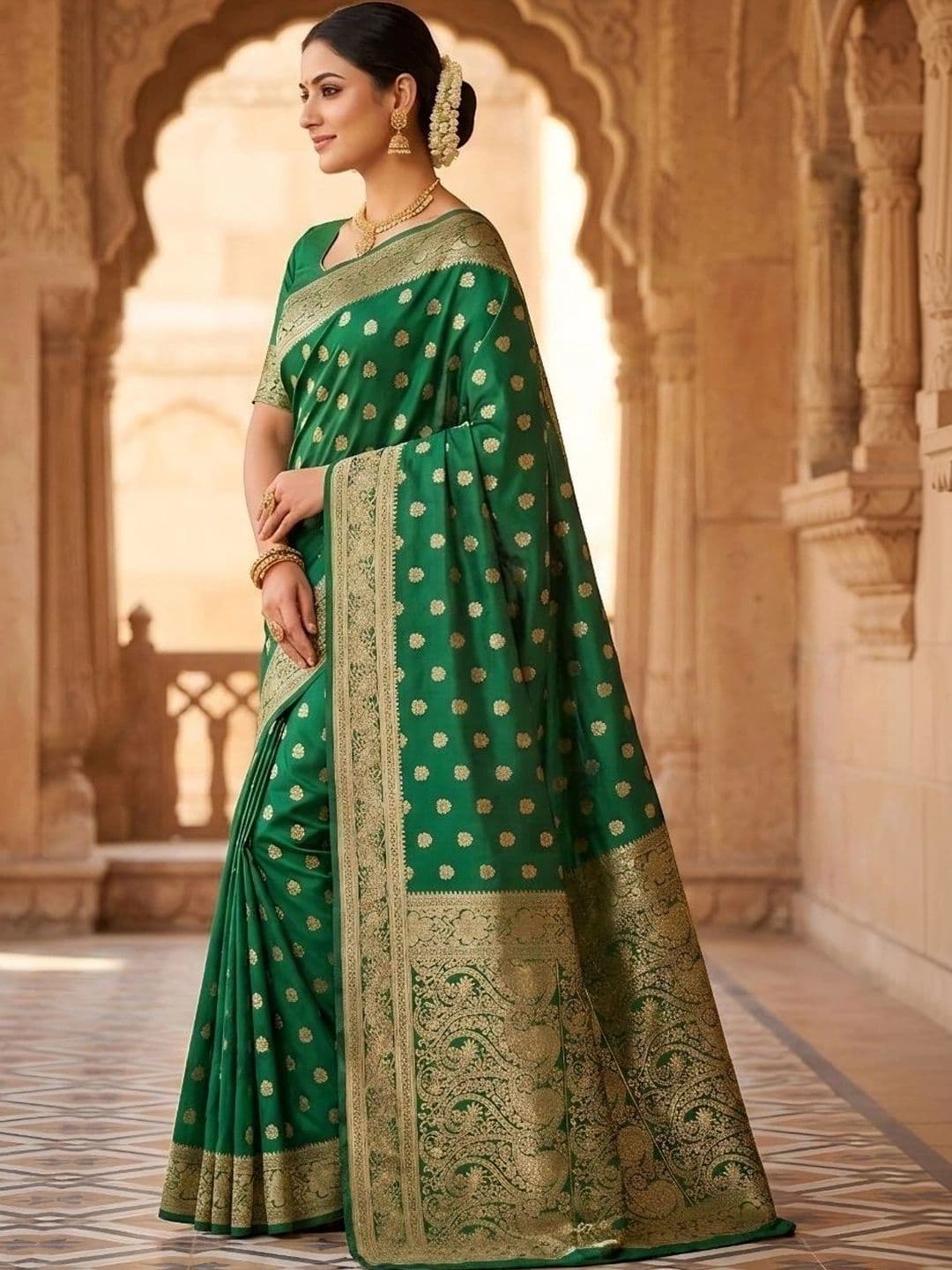 KAILASA Floral Zari Art Silk Handloom Mysore Silk Saree - view 1