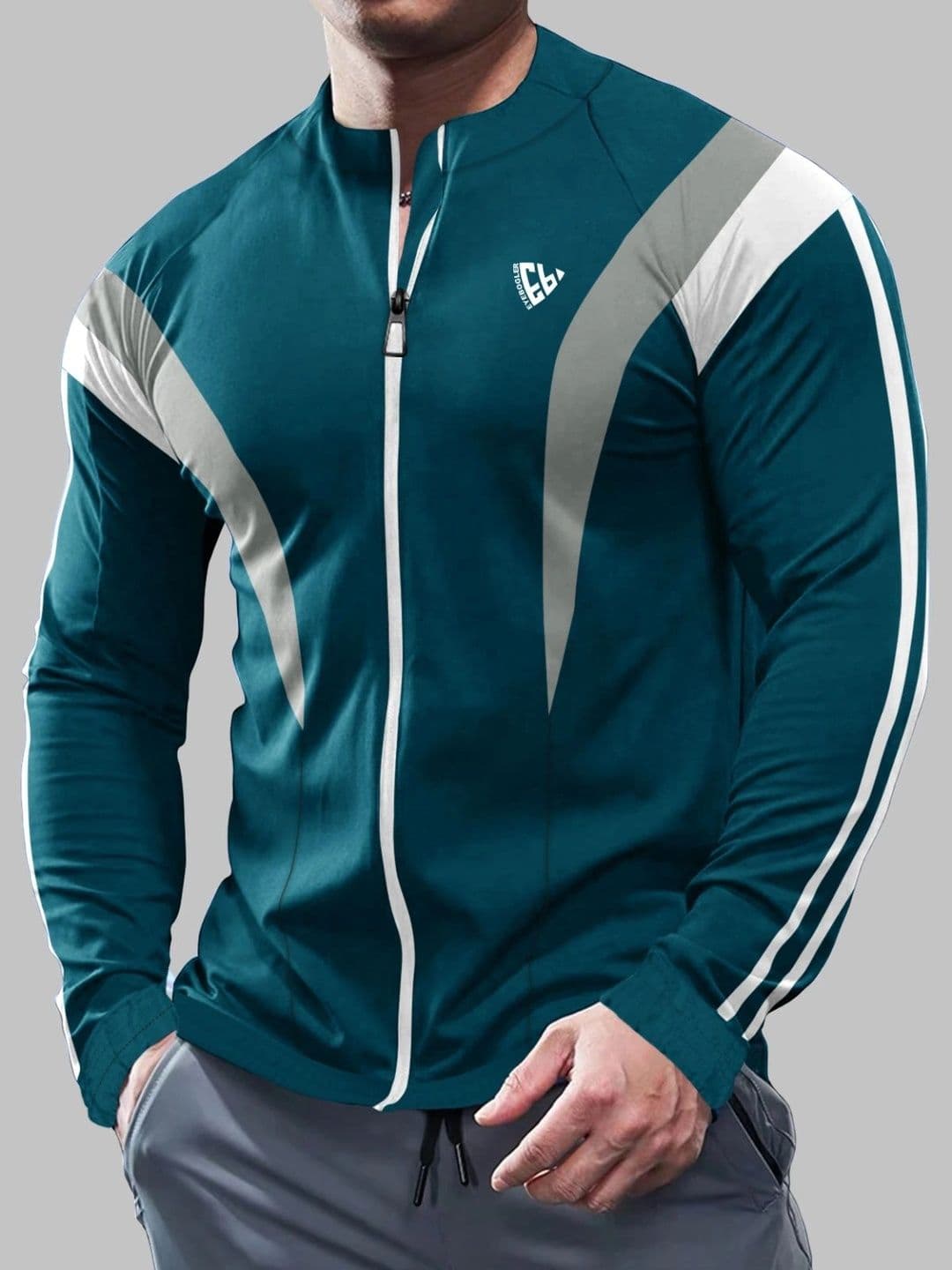 Eyebogler Men Colourblocked High Neck T-shirt - view 1