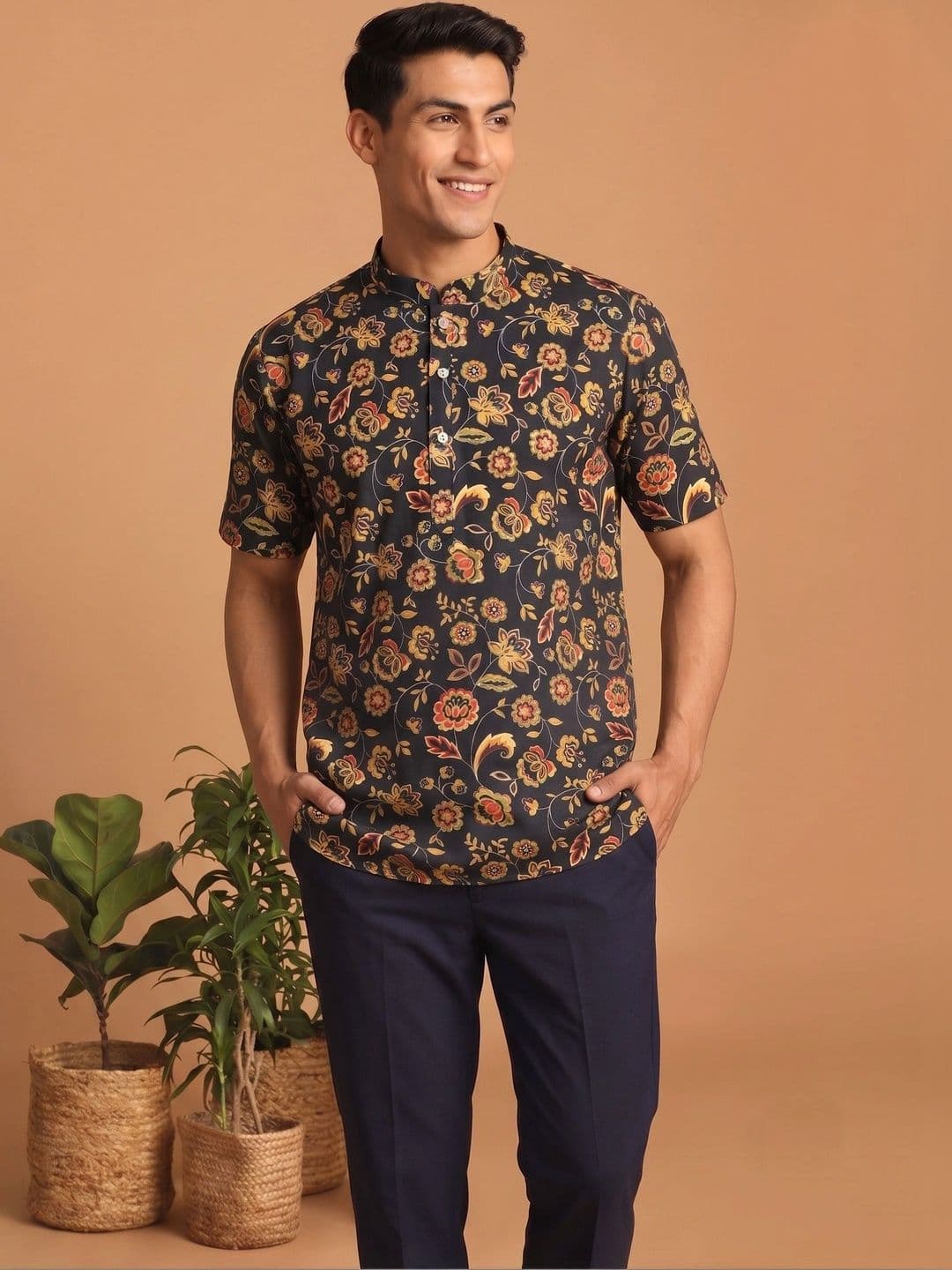 Angasudha Men Floral Printed Kurta - view 1
